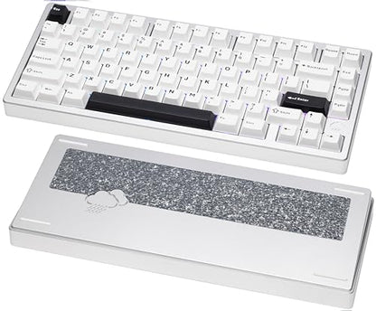 KEEBMONKEY WOBKEY Rainy 75 CNC Aluminum HMX/JWK/Cocoa Switches Triple-Mode Connectivity Mechanical Keyboard with Superior Acoustics, RGB/FR4/Silver SUS304/7000mAh/Cocoa Switch (Pro - Silver) - style: Pro - Silver