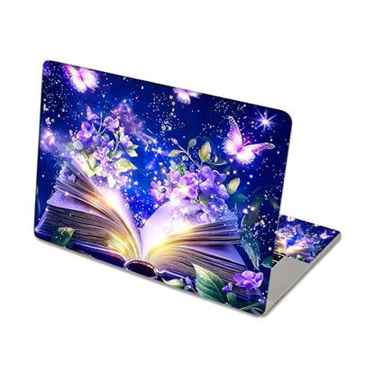 Aesthetic Laptop Skin Sticker, Magical Open Book Waterproof Vinyl Laptop Decal, Removable Bubble Free, Reusable Protective Cover for 13 14 15 15.6 Inch - color: Magical Open Book