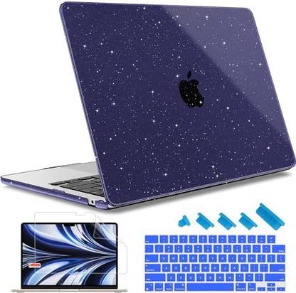 May Chen Case for MacBook Air 13/13.6-inch (M5/M4/M3/M2, 2022-2026 Models A3449 A3240 A3113 A2681), Lightweight | Closes Seamlessly | Ideal for Work Hard Shell Case, RoyalBlue Glitter - color: RoyalBlue Glitter