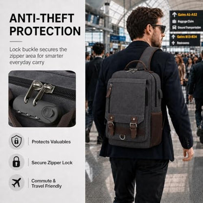 Sling Bag Large Capacity: Crossbody Bag for Men Fits 15.6 Inch Laptop A4 Files with Anti Theft USB Port - color: Black-xl