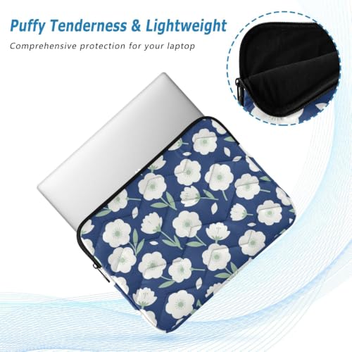 Unisex Shock Resistant Sleeve For All Season Daily Laptop Use | Smooth Sliding Zipper Daily Office Commute for Office Workers Navy Blue Mint Green - size: Large