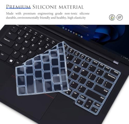 Keyboard Cover for 2024 2023 14" Lenovo Thinkpad x1 Carbon Gen 11/10,ThinkPad E14 Gen 6/5, ThinkPad T14 Gen 4/3, ThinkPad T14s Gen 4/3,ThinkPad L14 Gen 4/3,ThinkPad P14s Gen 4/3 Keyboard Skin-Black - color: Black