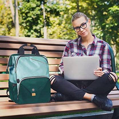 Hap Tim Laptop Backpack 15.6/14/13.3 Inch Laptop Bag Travel Backpack for Women/Men Waterproof School Computer Bag Large Capacity Bookbag for College/Travel/Business (7651EU), Green - color: Green
