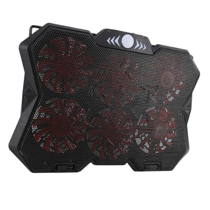 SUNGOOYUE Laptop Cooling Pad, 6 Height RGB Silent 6 Fan Metal Mesh Gaming Notebook Cooler with Folding Baffle, for Under 19in Laptops