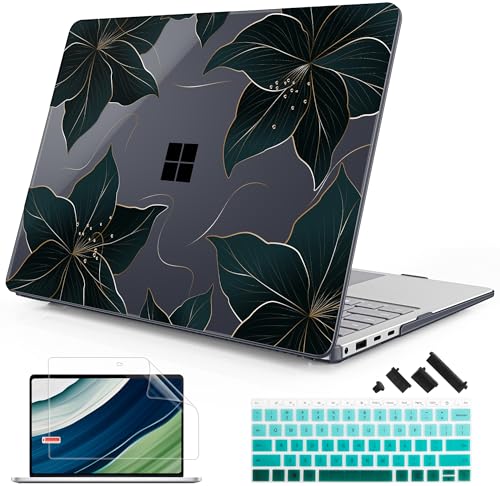 Mektron Case for 13.8" Microsoft Surface Laptop 8/7 (2026/2024) Surface Laptop 13.8 Inch Cover Fits Model 2036, Keyboard Cover +Screen Protector +Dust Plugs, Floral C218 - color: Floral C218