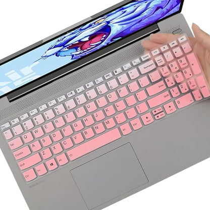 Keyboard Cover for Lenovo V15 G4 /V15 G3 /V15 Gen 2 15.6", Lenovo IdeaPad 1/IdeaPad 1i 15.6", IdeaPad 5 Slim/IdeaPad 5i Slim 16", Lenovo IdeaPad 1 15IGL7 15ADA07 15IAU7 15ALC7 15IJL71 - color: Ombrepink