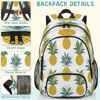 Tropical Pineapple Laptop Backpack for Women Men, 18.3 Inch Travel Work Backpacks, Hawaiian Pineapple Waterproof Computer Casual Daypack Nurse Teacher Bags - color: Multicolor 4