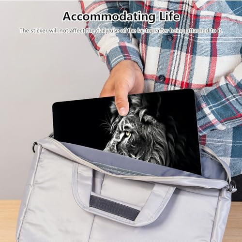 Universal Laptop Skin Sticker with 2 Wrist Pad Skins, Waterproof Scratch Resistant Vinyl Laptop Cover Decal, Cut to Fit for 11–15.6 Inch MacBook HP Dell Lenovo, Black Lion - color: Black Lion