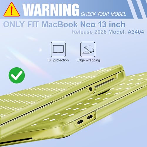 May Chen for MacBook Neo Case 13 inch 2026 | 100% Match Official Color | Pattern printing, Anti-Crack & Scratch & Fingerprint | Protective Hard Shell Cases Laptop Model A3404, Citrus - White Polka dot - color: Citrus - White Polka dot