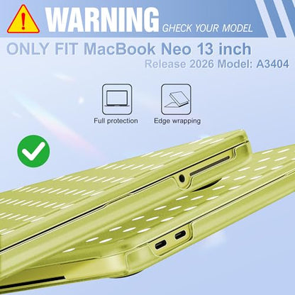 May Chen for MacBook Neo Case 13 inch 2026 | 100% Match Official Color | Pattern printing, Anti-Crack & Scratch & Fingerprint | Protective Hard Shell Cases Laptop Model A3404, Citrus - White Polka dot - color: Citrus - White Polka dot
