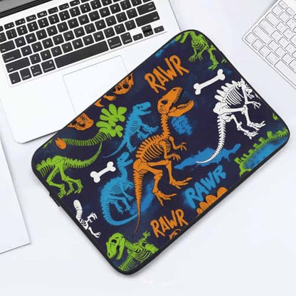 Laptop Sleeve Bag 15.4 15.6 Inch,Cool Dinosaur Dino Animal Blue Green Protective Polyester Computer Cases Laptop Cover Briefcase Bag Tablet Travel Cover - color: LPS-004