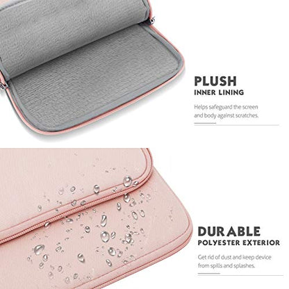 MoKo 13.3-14 Inch Laptop Sleeve Bag Carrying Case with Accessory Pocket | Fits MacBook Pro 14-inch M3/M2, MacBook Pro 13-inch M2/M1, MacBook Air 13.6-inch M2 and Surface Pro 9/8, Pink - color: Pink, size: 13.3-14 Inch