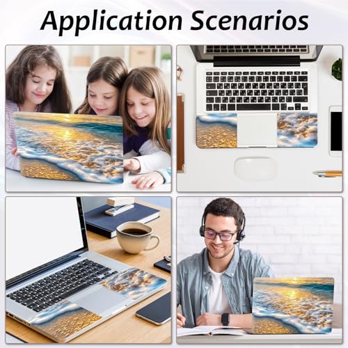 Laptop Skin 12.1-15.6 inch Removable Universal Reusable Laptop Sticker Decal,Waterproof No Residue Vinyl Cover,Scratch-Resistant Cuttable Full Wrap Sticker for Notebook, Golden Beach Sunset Ocean - color: Golden Beach Sunset Ocean