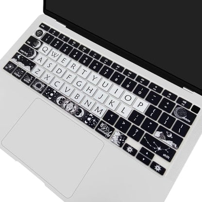 Cute Keyboard Cover for 2021 2020 MacBook Air 13 inch (Model: A2179 A2337) M1 Chip, Silicone Protective Skin, Sun and Moon - color: Sun and Moon