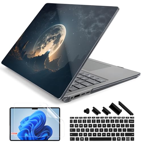 Batianda AstroGrid Case for Microsoft Surface Laptop 15 inch, Moon in Sky | Fits Surface Laptop for Business 8th Edition 2026 & Surface Laptop 7 2024, 4-in-1 Accessories Bundle, Slim Durable Hard Shell - color: Moon in Sky