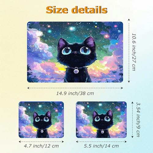 Universal Laptop Skin Sticker with 2 Wrist Pad Decals, 3-Piece Removable Vinyl Laptop Cover, Nebula Cat Waterproof Anti-Scratch, Easy-Trim Fit for 13.3" 14" 15.6" Laptops - color: Nebula Cat