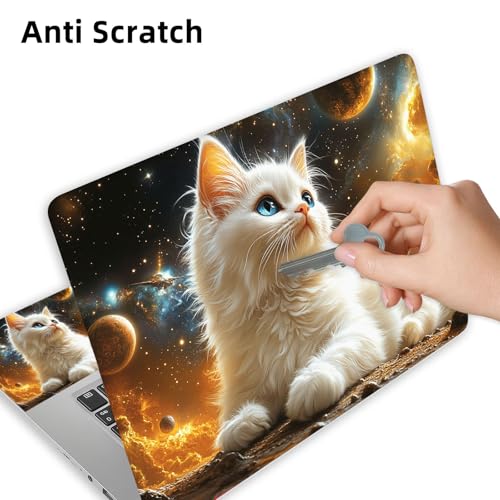 Aesthetic Laptop Skin Cover,12-15.6 Inch Universal Vinyl Sticker Decal,Waterproof Scratch-Resistant Notebook Wrap,Removable Residue-Free Protector,Cosmic Cat Space - color: Cosmic Cat Space