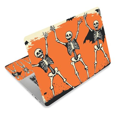 Aesthetic Laptop Skin Cover,12-15.6 Inch Universal Vinyl Sticker Decal,Waterproof Scratch-Resistant Notebook Wrap,Removable Residue-Free Protector,Dancing Skeletons Halloween - color: Dancing Skeletons Halloween
