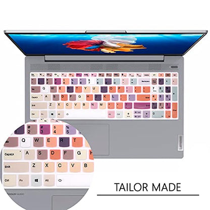 Keyboard Cover for Lenovo Yoga 7/7i 15.6" 16", 2023 2022 IdeaPad 5/IdeaPad 3/IdeaPad 5i/IdeaPad 3i 15.6" 17.3"/Lenovo Flex 5 15.6", Yoga Slim 7 15", ideaPad Slim 7 15.6", ThinkBook 15/15p G2G3G4 - color: Flame Colorful