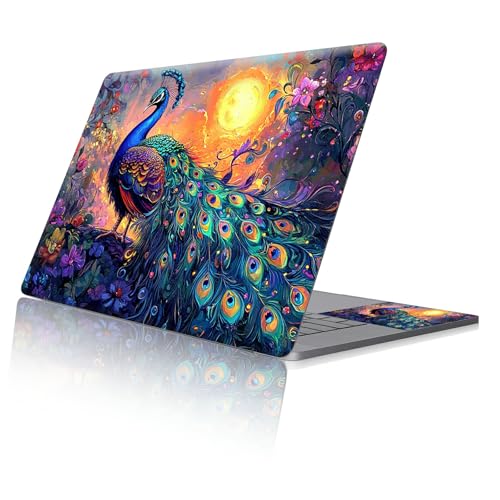 Reusable Universal Laptop Skin Sticker, Cut to Fit for 11.6–15.6 Inch Laptops, Waterproof Protective Film, No-Residue - Mystic Peacock - color: Mystic Peacock