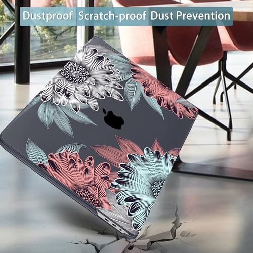 Mektron for MacBook Pro 16 inch A2141 Case 2020 2019 Release with Retina Display & Touch Bar & Touch ID, Blooming Chrysanthemums Plastic Hard Shell Cover Keyboard Skin Screen Protector Dust Plug - color: Blooming Chrysanthemums