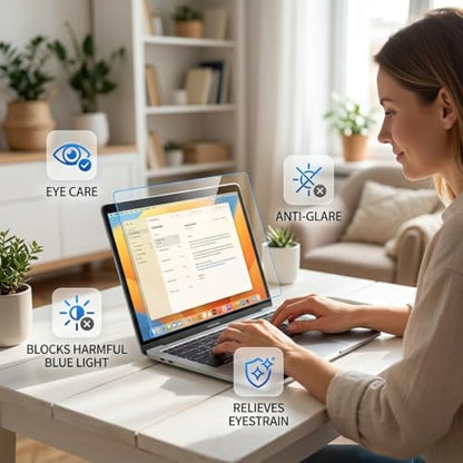 2-Pack PET Anti Blue Light Glare Matte Screen Protector for MacBook Air 13.3 inch 2012–2017 Release (A1369/A1466), Anti-Fringerprint Soft Film Eye Protection - size: MacBook Air 13.3" 2012-2017