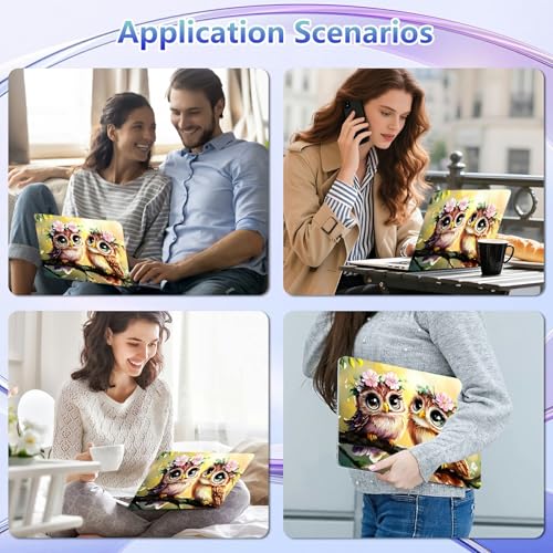 Laptop Skin Sticker Decal Cover,Two Cute Owls Flower Crowns | DIGTIALL Universal Laptop Skin Sticker, Waterproof Removable Notebook Decal Protector Cover for 12 13 14 15 Inch Laptops - color: Two Cute Owls Flower Crowns
