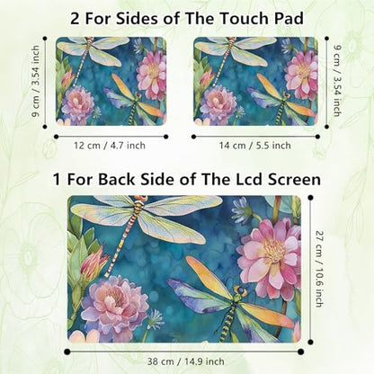 Laptop Skin Sticker Decal, Universal Reusable Vinyl Laptop Cover for 12" 13" 13.3" 14" 15" 15.4" 15.6" Notebook PC, Waterproof Scratch-Resistant with 2 Wrist Pads, Easy to Apply & Remove,Dragonfly - color: Dragonfly