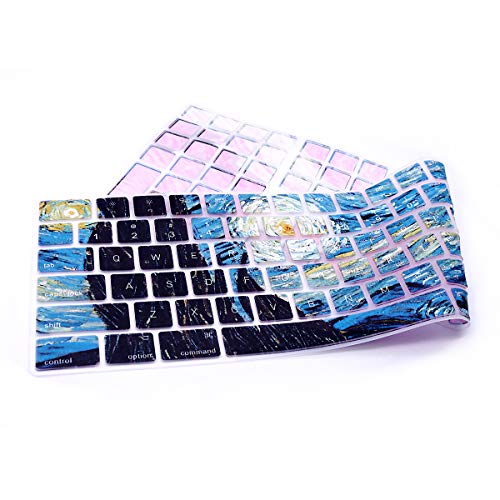 Ultra Thin Extended Silicone Keyboard Protective Cover Skin for Mac Aluminum Wired Keyboard MB110LL/B (A1243) Numeric Keypad (Cute Print,US Layout,Van Gogh) - color: Z-Van Gogh