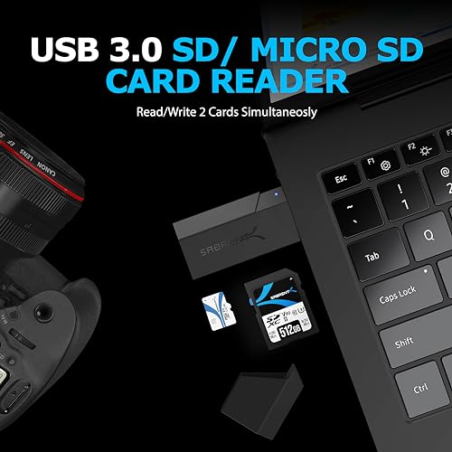 SABRENT SuperSpeed 2 Slot USB 3.0 Flash Memory Card Reader for Windows, Mac, Linux, and Certain Android Systems Supports SD, SDHC, SDXC, MMC/MicroSD, T Flash [Black] (CR-UMSS) (Pack of 5) - size: SuperSpeed USB 3.0 Reader (Pack of 5)