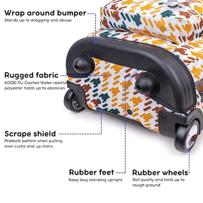 J World Sundance Laptop Rolling Backpack for Girls Boys. Roller Bookbag with Wheels, 20 Inch, Vivid Tweed - color: Vivid Tweed