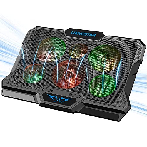 Laptop Cooling Pad, Laptop Cooler with 6 Quiet Led Fans for 15.6-17 Inch Laptop Cooling Fan Stand