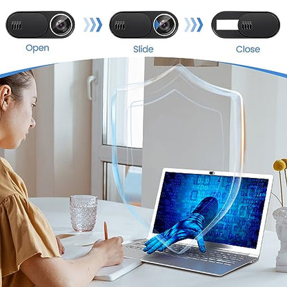 Toojcc Laptop Camera Cover Slide,3 Large+3 Small Ultra Thin Webcam Cover for Laptop,Computer,Tablet,Apple Devices and Tesla Model 3/Y Interior Cabin Camera,Web Cam Blocker Protect Your Privacy - size: 3 Big + 3 Small
