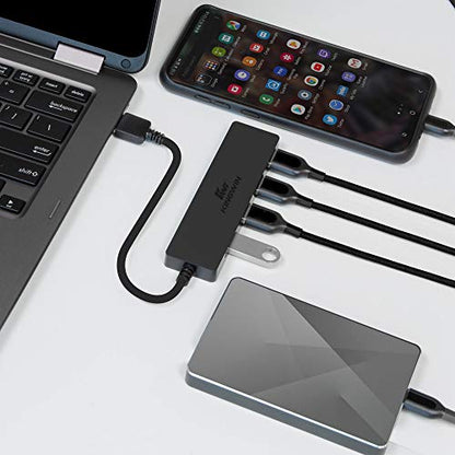 Kingwin USB Hub 4 Port USB 3.0 Data Hub for Mobile SSD, MacBook, Mac Pro/ Mini, iMac, Chromebook, Surface Pro, USB Flash Drives, Notebook PC, XPS, and More [Ultra Slim] - style: USB 3.0
