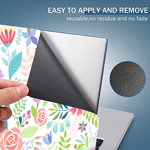 Laptop Skin Sticker Decal 15-15.6 Inches, Universal Reusable Vinyl Sticker for 12.1 13 13.3 14 15.4 Inches Netbook/Notebook PC, Waterproof & Scratch-Resistant (Flowers, Leaves) - color: Flowers, Leaves