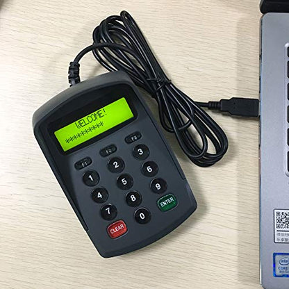 XCRFID USB 15 Keys Keypad Numeric Keyboard Numpad/Digital Keyboard/Pin Pad with LCD Plug and Play Support Bank POS Terminal Input Password Numpad Keypad (YD541-Ciphertext) - color: YD541-Ciphertext