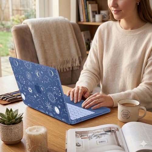 DONGKE for MacBook Neo 13 inch Case 2026 (Model A3404), Artistic Sun Pattern Ultra Slim Frosted Matte Hard Shell, Anti-Scratch & Fingerprint Resistant Cover - Sun & Moon - color: Sun & Moon