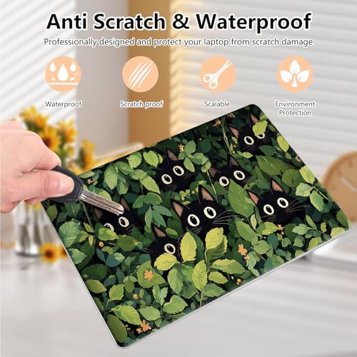 Laptop Skin Sticker Decal 15.6 Inch,12 13 13.3 14 15 15.6 in Laptop Netbook Skins for Notebook,Art Decal Removable Waterproof Scratch Resistant,Universal Vinyl Cover,Cartoon Cat Plant - color: Cartoon Cat Plant