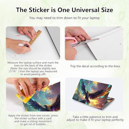 Laptop Skin Sticker Decal, Universal Reusable Vinyl Laptop Cover for 12" 13" 13.3" 14" 15" 15.4" 15.6" Notebook PC, Waterproof Scratch-Resistant with 2 Wrist Pads, Easy to Apply & Remove,Art Eagle - color: Art Eagle