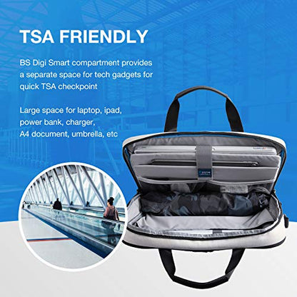 BAGSMART Laptop Bag, 15.6 Inch Laptop Case for Men Women Computer Bag Briefcase Work Business Travel,Grey
