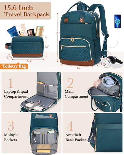 RAINSMORE Carry On Luggage with wheels, Softside Suitcases Set 3 Piece | 22x14x9 Airline Approved, Luggage Sets with Backpack & Toiletry Bag, Rolling Suitcase with TSA Lock, for Travel Weekender - color: Green-Brown