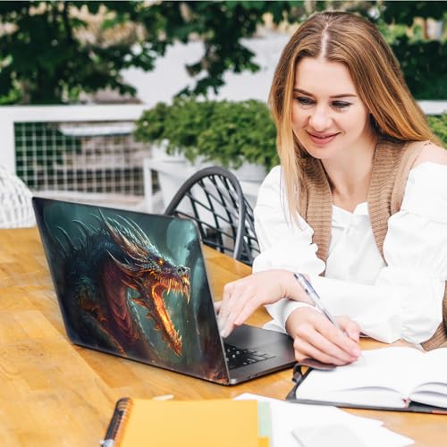 Laptop Skin Sticker Decal, Universal Reusable Vinyl Laptop Cover for 12" 13" 13.3" 14" 15" 15.4" 15.6" Notebook PC, Waterproof Scratch-Resistant with 2 Wrist Pads, Easy to Apply & Remove,P Dragon - color: P Dragon