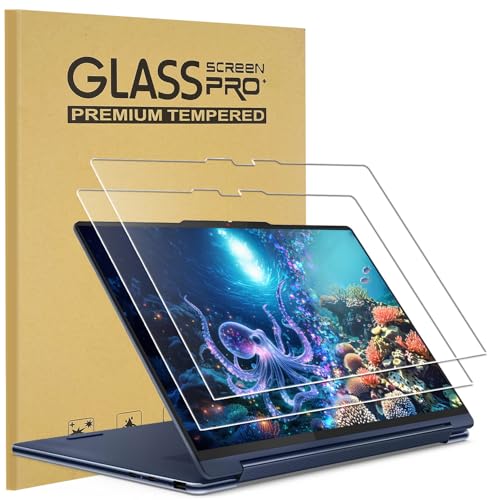[2-Pack] Tempered Glass Screen Protector for Lenovo Yoga 9i Aura Edition 2-in-1 14" (14ILL10/14IPH11) & Yoga 9 2-in-1 14-Inch (14IMH9) Touchscreen Laptop | Anti-Scratch, Bubble-Free, Ultra HD