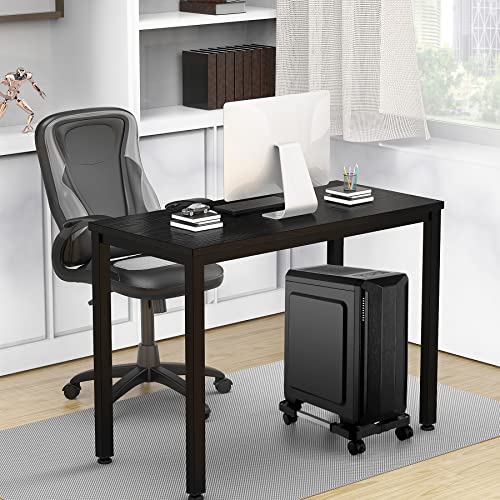 Computer Tower Stand,Hmseng Adjustable Mobile CPU Stand with 4 Rolling Caster Wheels, PC Tower Stand Fits Most PC Under Desk-Black - color: Black