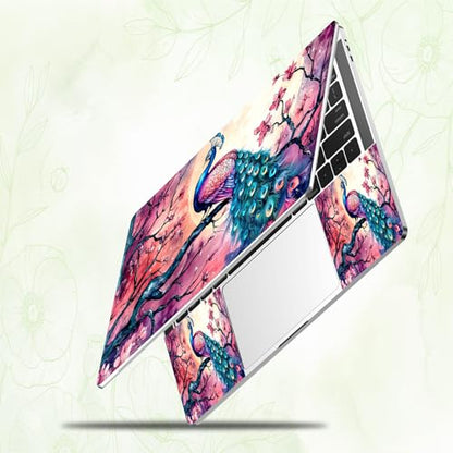Laptop Skin Sticker Decal, Universal Reusable Vinyl Laptop Cover for 12" 13" 13.3" 14" 15" 15.4" 15.6" Notebook PC, Waterproof Scratch-Resistant with 2 Wrist Pads, Easy to Apply & Remove,Art Peacock - color: Art Peacock
