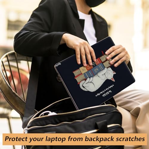 Laptop Skin Sticker for 12.1”-15.6“ Laptops (Fits 13”, 13.3”, 14”, 15”, 15.4”) | Protective Universal Reusable Vinyl Art Decal Cover | Waterproof & Scratch-Resistant-White Cat Relax Chill Clubs - color: White Cat Relax Chill Clubs