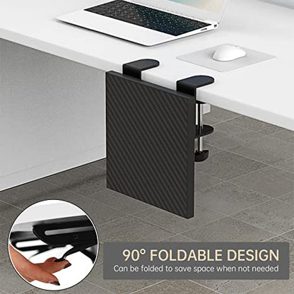 Sisyphy Ergonomics Desk Extender Tray, 9.5x9.1" Punch-Free Clamp on, Foldable Keyboard Drawer Tray, Table Mount Arm Wrist Rest Shelf, Computer Elbow Arm Support - color: Carbon, size: 9.1*9.5"(23cm*24m)