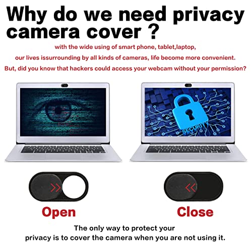 imluckies 3 Pack Webcam Cover Slide, 0.023 inch Ultra-Thin Metal Camera Cover for Laptop Computer, MacBook Pro/Air iMac iPad Tablet iPhone 8/7/6 Plus, Echo Show/Spot Web Camera Privacy Covers - color: 3 Pack-Black