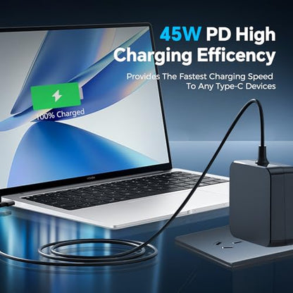 45W USB-C Fast Charger for Steam Deck/OLED & Nintendo Switch 2 | PD 3.0 AC Adapter with 6.6FT Cable,Compatible with Steam Deck Dock, ASUS ROG Ally,Mac Book Pro,Support TV Dock PS Console