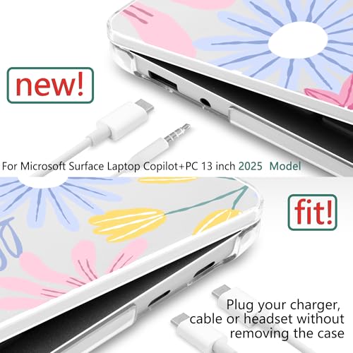 Batianda Case for Microsoft Surface Laptop 13 inch 2025 2026, Retro Rainbow | Fits Model 2095, Artistic Patterns Ultra-Slim Lightweight Scratch-Resistant Hard Shell with Professional Protection - color: Sunflower